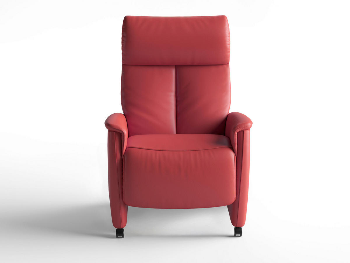 RELAXSESSEL Leder Rot  - Rot/Schwarz, Basics, Leder/Kunststoff (76/110/84cm) - Sit & More