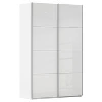 SCHWEBETÜRENSCHRANK 137/223/68 cm 2-türig Weiß  - Alufarben/Weiß, Design, Glas/Holzwerkstoff (137/223/68cm) - Xora