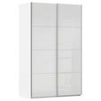SCHWEBETÜRENSCHRANK 137/223/68 cm 2-türig Weiß  - Alufarben/Weiß, Design, Glas/Holzwerkstoff (137/223/68cm) - Xora