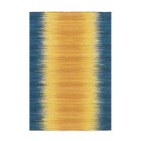 FLACHWEBETEPPICH 90/160 cm Blau, Gelb  - Blau/Gelb, Basics, Textil (90/160cm) - Kayoom