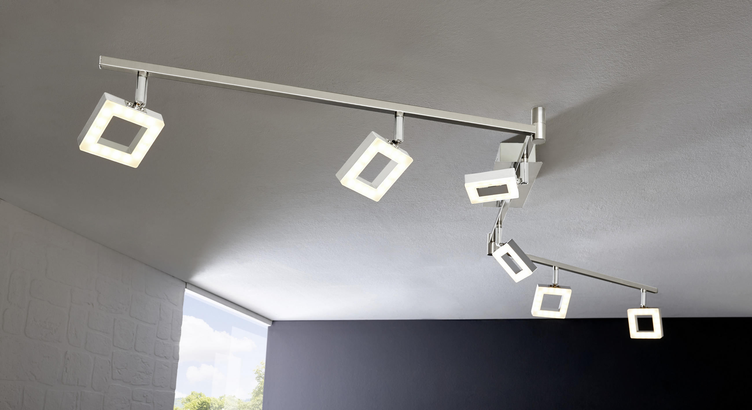 LED-STRAHLER 180,5/8/21,5 cm   - Alufarben/Nickelfarben, Design, Kunststoff/Metall (180,5/8/21,5cm) - Novel