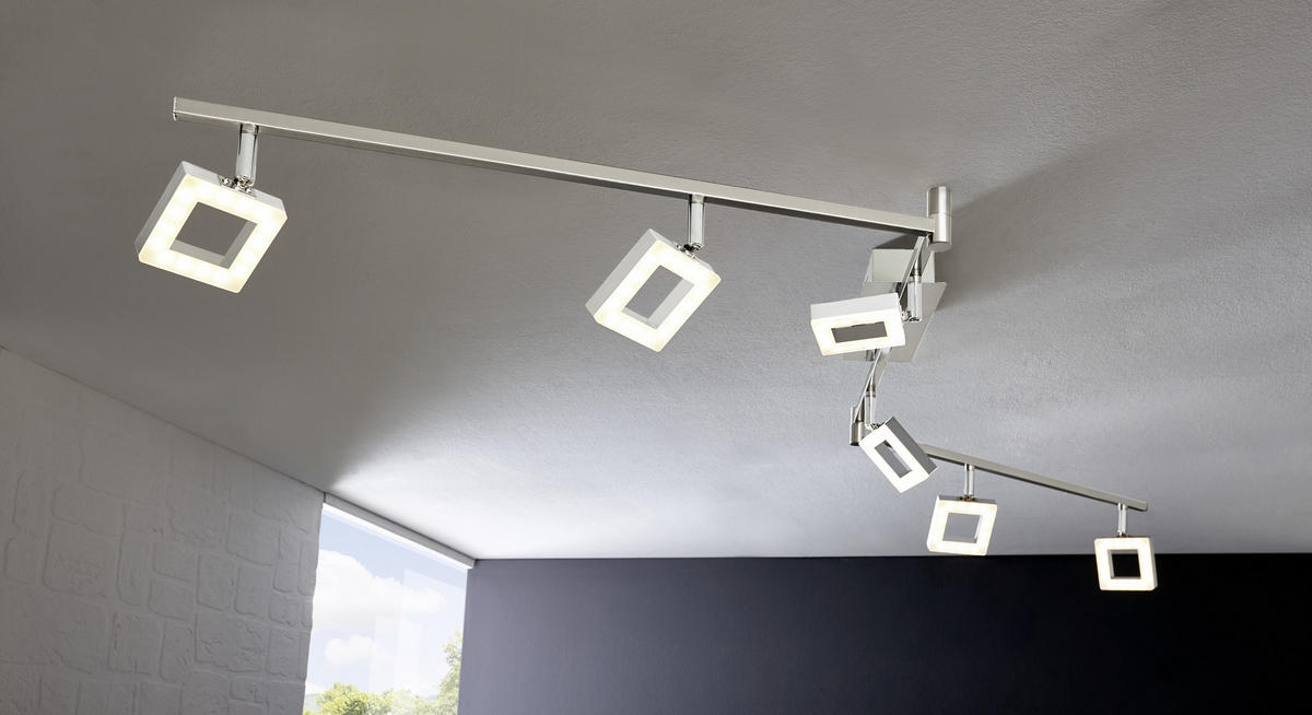 BODOVÉ LED SVIETIDLO, 180,5/8/21,5 cm - hliníková/niklová, Design, kov/plast (180,5/8/21,5cm) - Novel