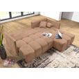 ECKSOFA Rosa Plüsch Zierkissen, Rückenkissen, Bettkasten, Schlaffunktion, Rücken echt, Liegefläche im Originalstoff  - Schwarz/Rosa, KONVENTIONELL, Kunststoff/Textil (253/192cm) - Carryhome
