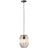 HÄNGELEUCHTE 23/136,5 cm    - Schwarz/Naturfarben, Basics, Textil/Metall (23/136,5cm) - Brilliant