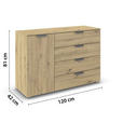 KOMMODE  in 120/81/42 cm  - Chromfarben/Eiche Artisan, Design, Holzwerkstoff/Metall (120/81/42cm) - Carryhome