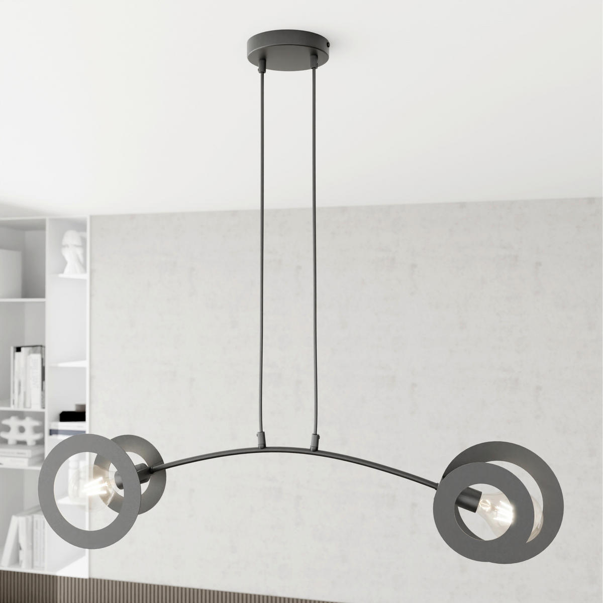 HÄNGELEUCHTE  89/14/120 cm    - Schwarz, LIFESTYLE, Metall (89/14/120cm)