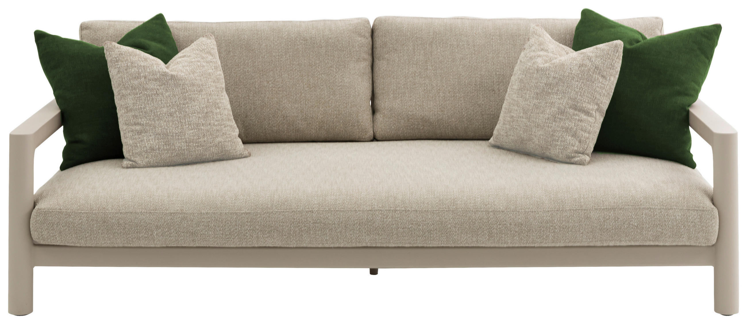 LOUNGESOFA 236/72/126 cm Aluminium  - Sandfarben/Dunkelgrün, Design, Kunststoff/Textil (236/72/126cm) - Zebra 