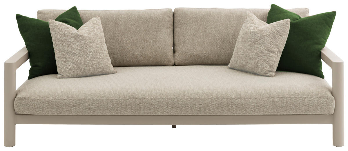 LOUNGESOFA 236/72/126 cm Aluminium  - Sandfarben/Dunkelgrün, Design, Kunststoff/Textil (236/72/126cm) - Zebra 