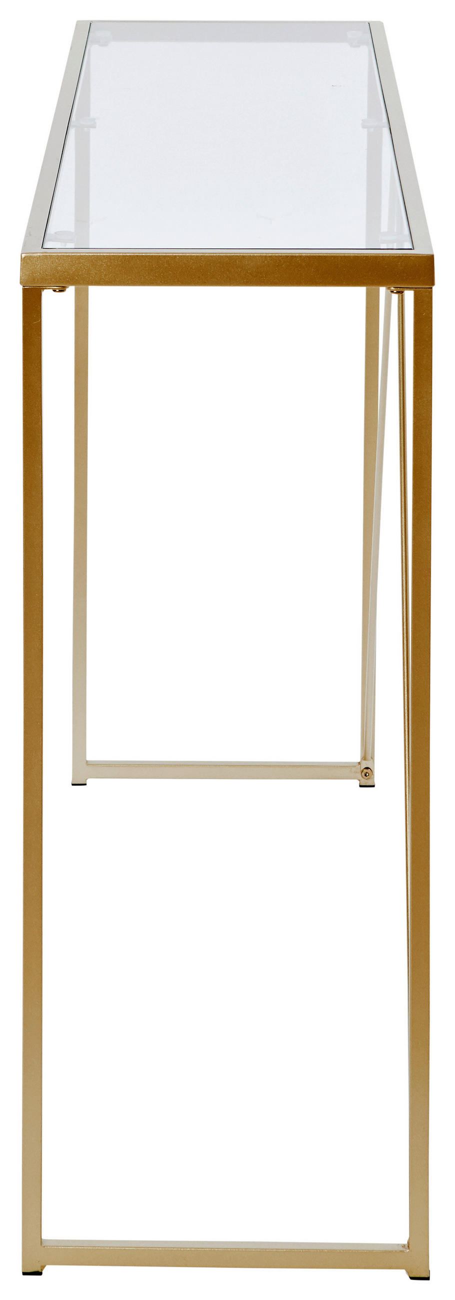 KONSOLENTISCH Goldfarben, Transparent  - Transparent/Goldfarben, KONVENTIONELL, Glas/Metall (111/30/76cm) - Livetastic