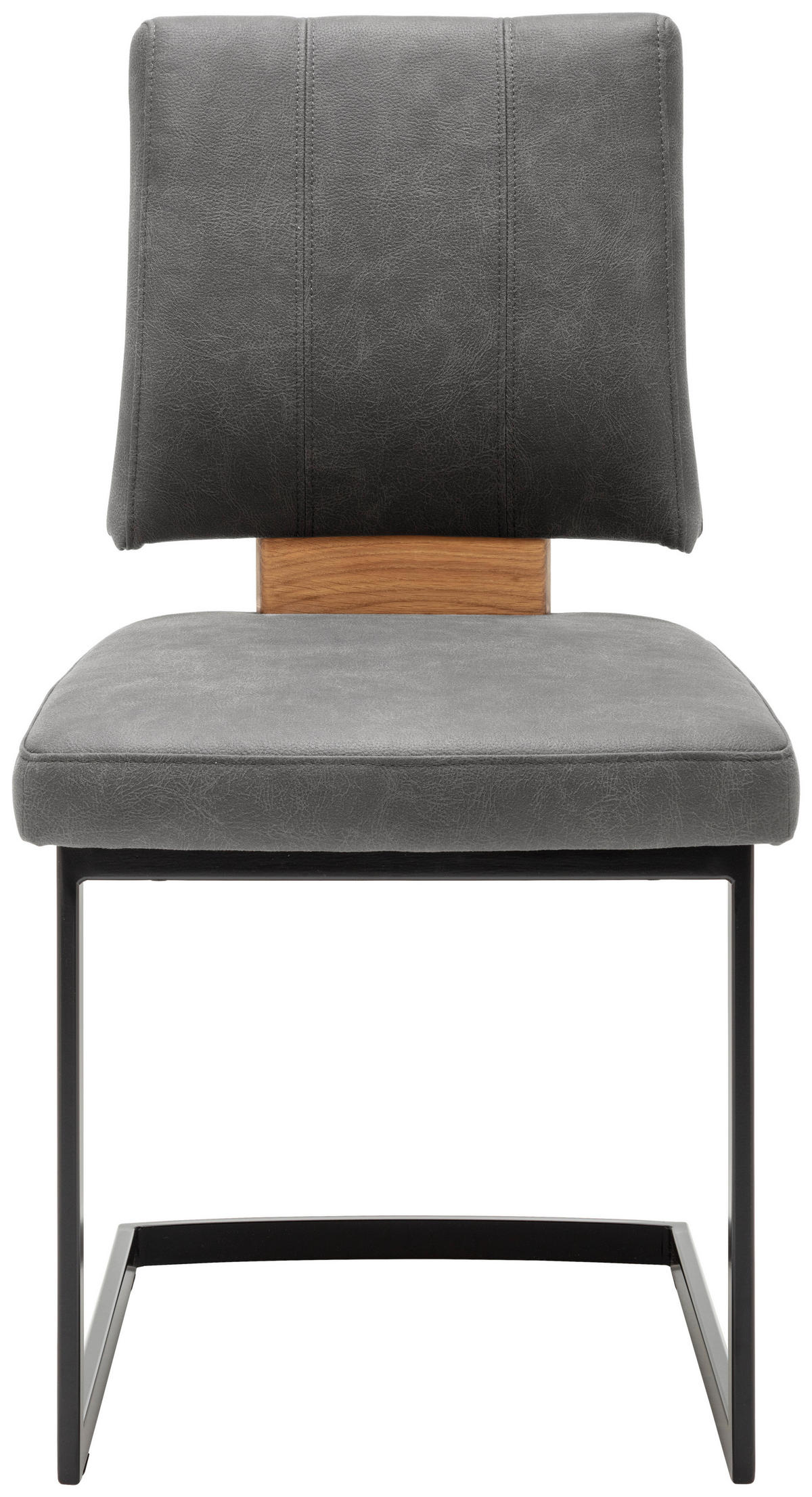SCHWINGSTUHL  in Stahl Mikrofaser  - Eichefarben/Dunkelgrau, Design, Holz/Textil (50/88/60cm) - Venda