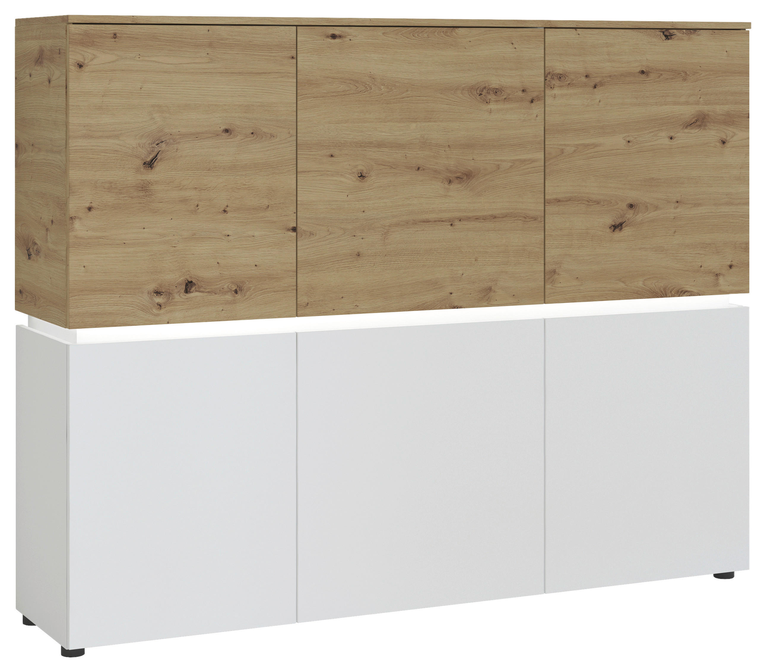Sideboard Luci Weiß Eiche Artisan/Weiß B: 165,5 cm