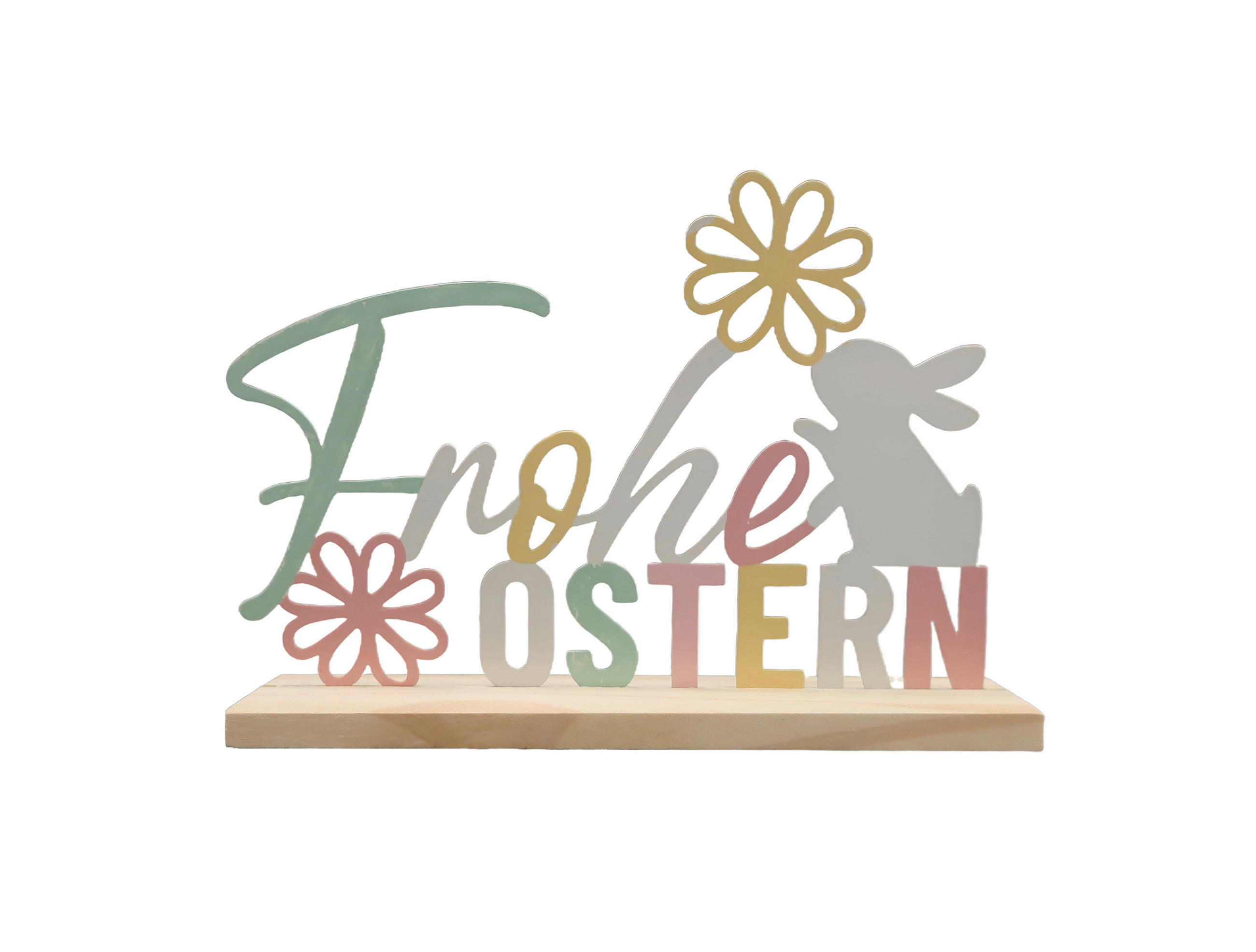 DEKOSCHRIFTZUG - Blau/Pink, LIFESTYLE, Holz/Metall (21,5/4/19cm)