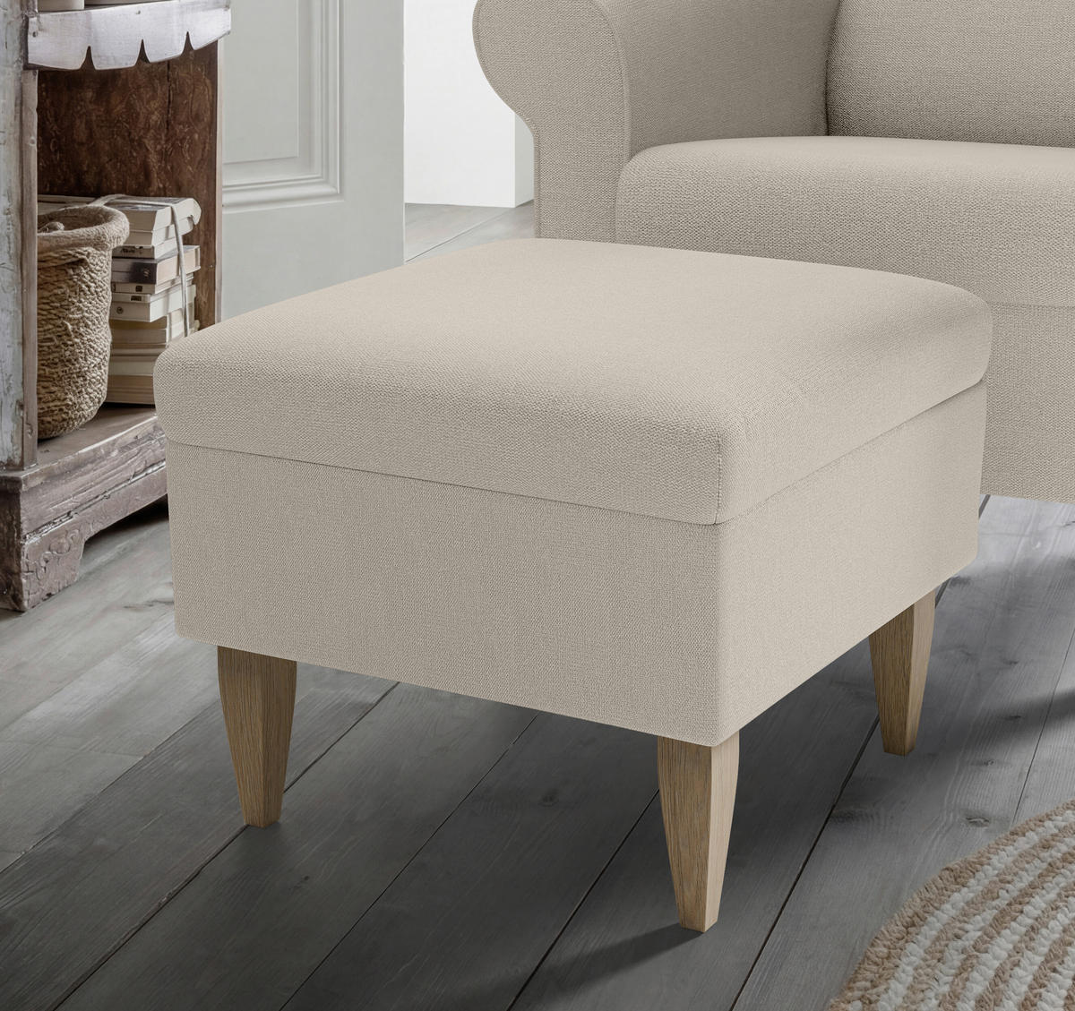SESSELSET Struktur Beige  - Beige/Naturfarben, Konventionell, Holz/Textil (80/102/86cm) - Livetastic
