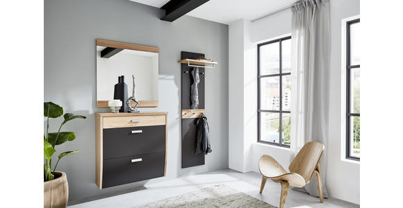 GARDEROBENPANEEL 45-60/187/28 cm - Dunkelbraun/Buchefarben, Design, Holz/Holzwerkstoff (45-60/187/28cm) - Dieter Knoll