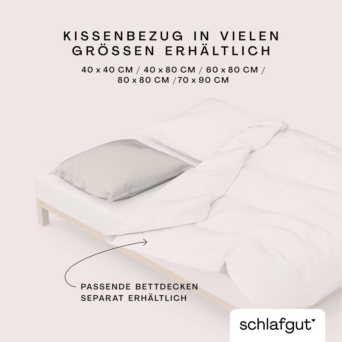 KISSENHÜLLE WOVEN SATIN 40/40 cm  - Beige, Basics, Textil (40/40cm) - Schlafgut