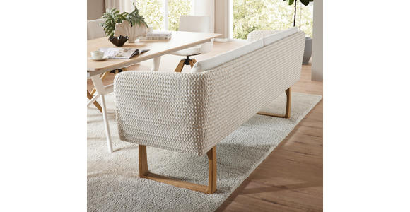 SITZBANK 224/91/69 cm Flachgewebe Beige massiv Holz  - Eichefarben/Beige, Design, Holz/Textil (224/91/69cm) - Valnatura