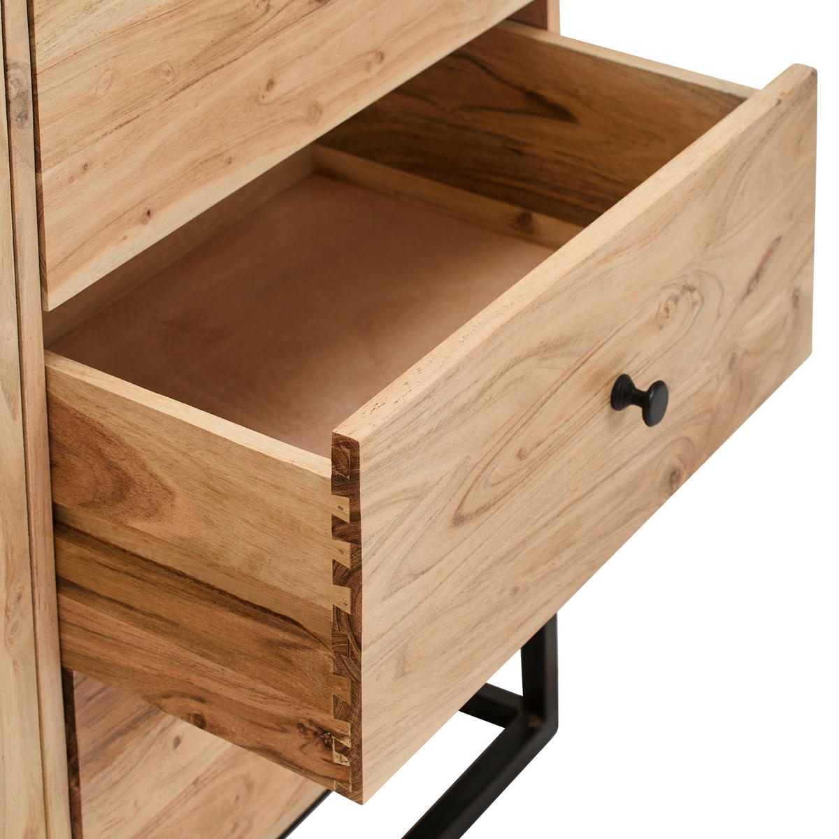 SIDEBOARD  160/80/42 cm 3 Schublade(n)  - Schwarz/Naturfarben, Design, Holz/Metall (160/80/42cm) - Livetastic