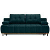 SCHLAFSOFA Webstoff Petrol  - Petrol/Schwarz, Design, Holz/Textil (206/77-87/102cm) - Novel