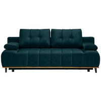 SCHLAFSOFA in Webstoff Petrol  - Petrol/Schwarz, Design, Holz/Textil (206/77-87/102cm) - Novel