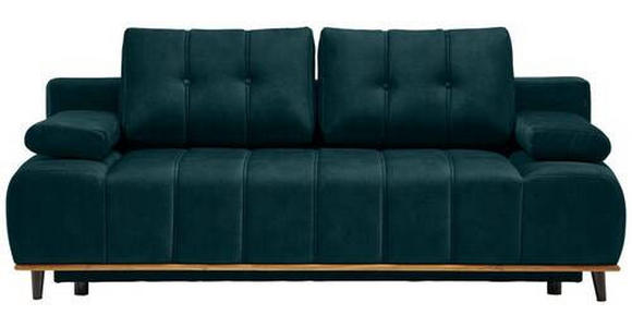 SCHLAFSOFA Webstoff Petrol - Petrol/Schwarz, Design, Holz/Textil (206/77-87/102cm) - Novel
