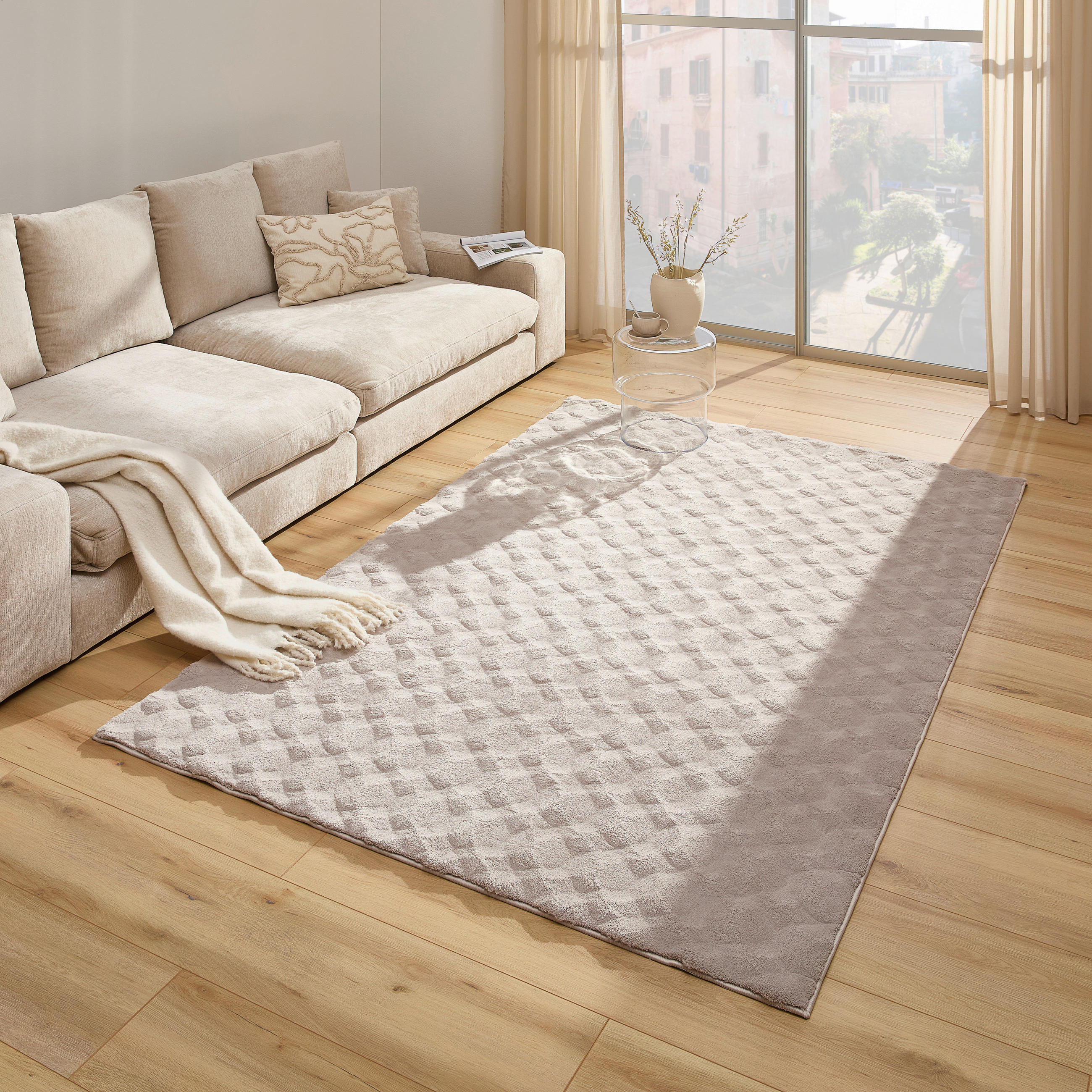 KOBEREC S VYSOKÝM VLASEM, 80/150 cm, béžová - béžová, Konvenční, textil (80/150cm) - Novel