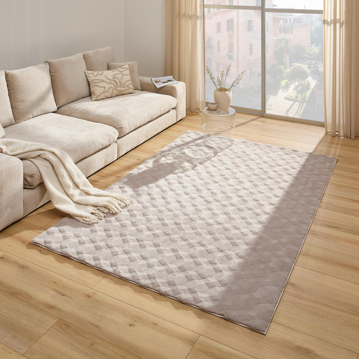 KOBEREC S VYSOKÝM VLASEM, 80/150 cm, béžová - béžová, Konvenční, textil (80/150cm) - Novel