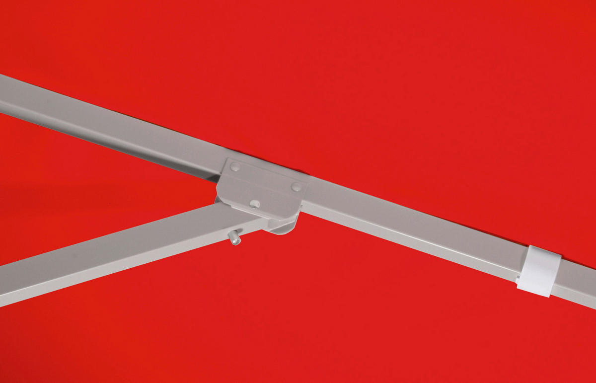 SLUNEČNÍK 300 cm - barvy stříbra/červená, Basics, kov/textil (300cm) - Schneider