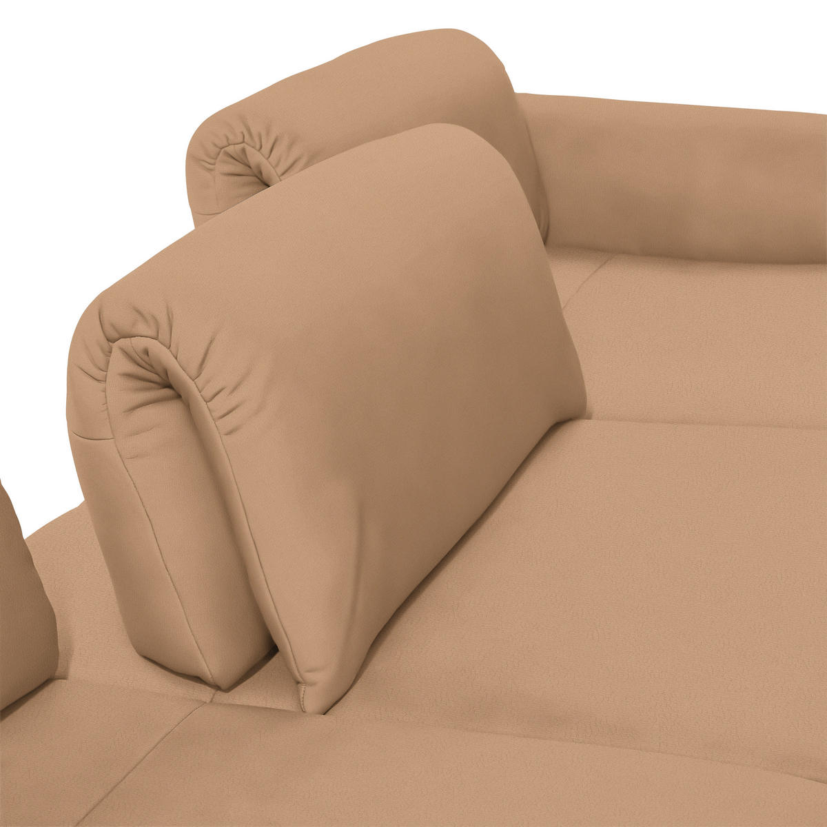 ECKSOFA in Echtleder Naturfarben, Orange  - Anthrazit/Naturfarben, Design, Leder/Metall (308/173cm) - Joop!