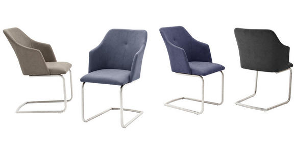 SCHWINGSTUHL in Edelstahl Lederlook - Taupe/Edelstahlfarben, Design, Textil/Metall (54/88/62cm) - Novel