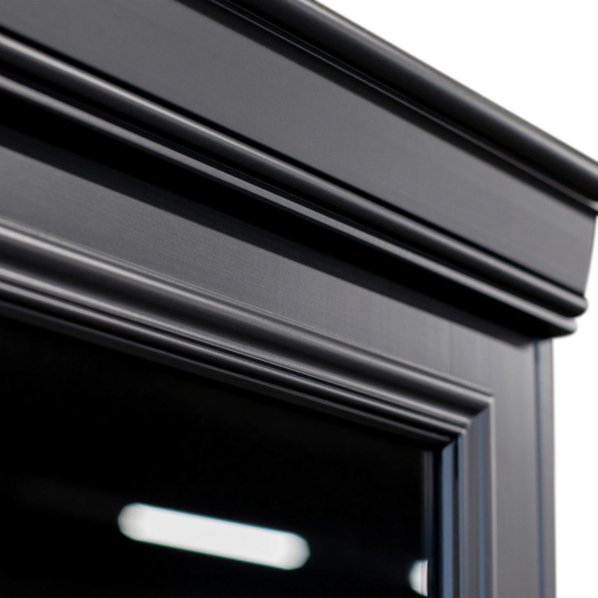 VITRINE  in massiv Kiefer Schwarz  - Schwarz, Design, Glas/Holz (110/215/44cm) - Livetastic