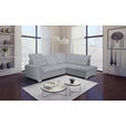 ECKSOFA Hellgrau Chenille  - Chromfarben/Hellgrau, KONVENTIONELL, Kunststoff/Textil (260/205cm) - Carryhome