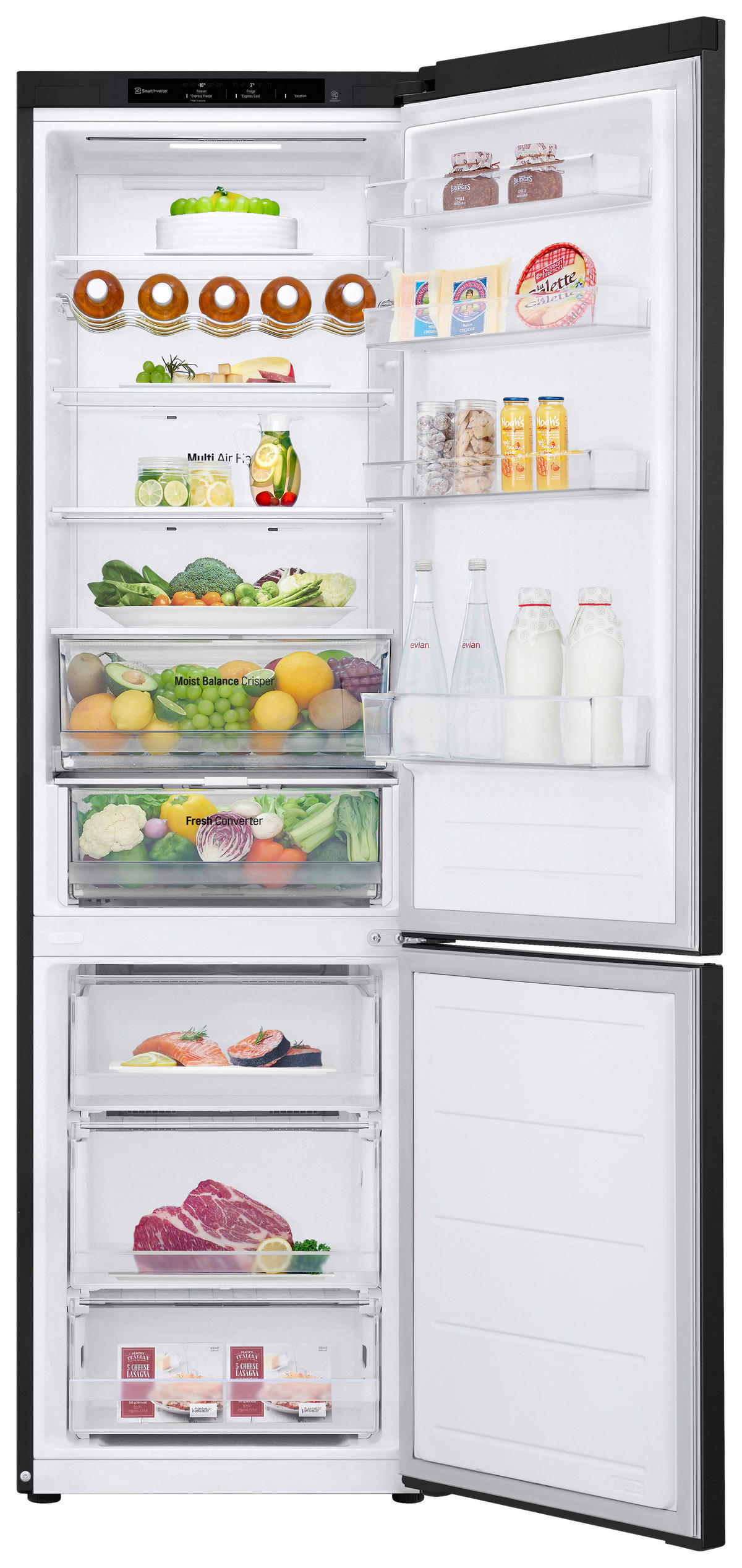 KÜHL-GEFRIER-KOMBINATION 59,5/203/67,5 cm GBV3200CEP  - Schwarz, Trend, Glas/Kunststoff (59,5/203/67,5cm) - LG