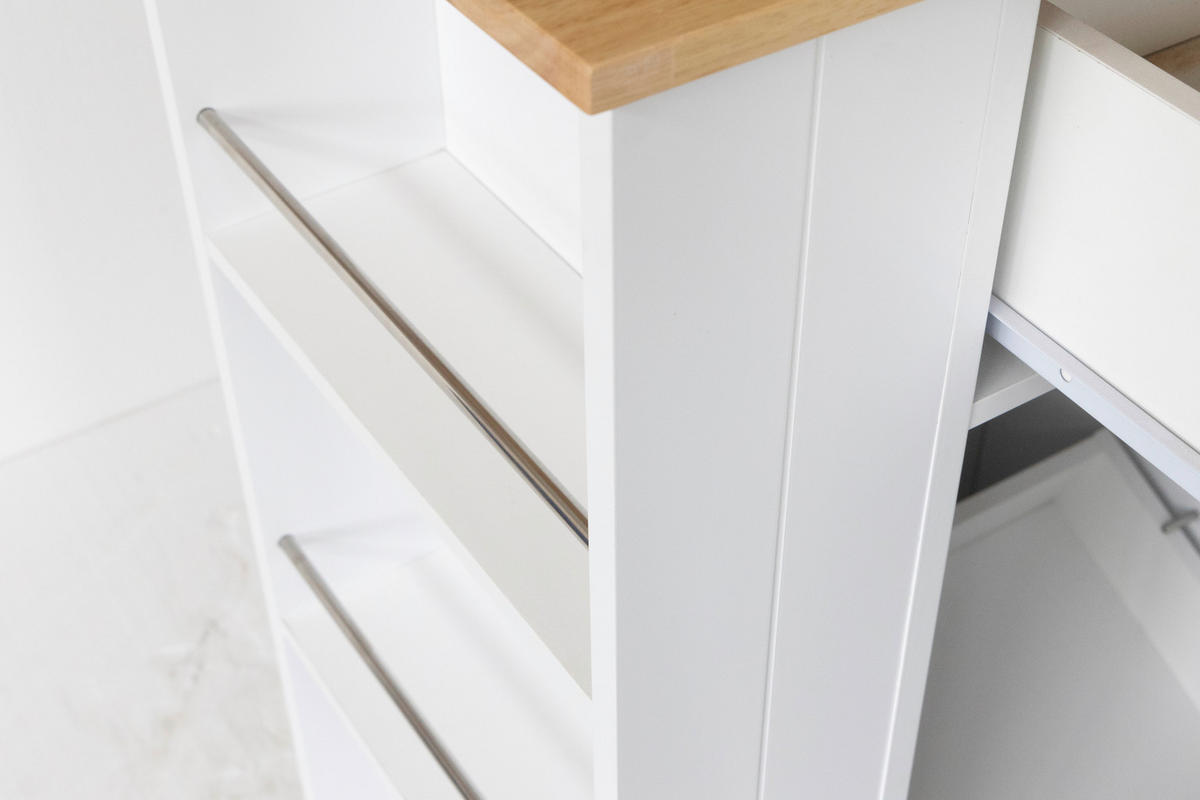 SERVIERWAGEN in Weiß  - Silberfarben/Schwarz, Basics, Holz/Holzwerkstoff (68/89/40cm) - MID.YOU