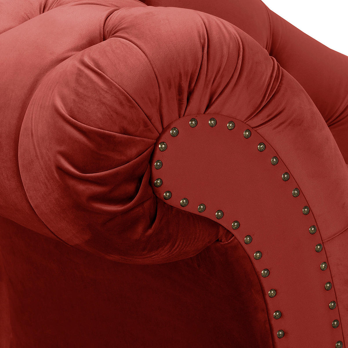 RÉCAMIERE Samt Bordeaux  - Bordeaux/Braun, Design, Holz/Textil (185/93/75cm) - Livetastic