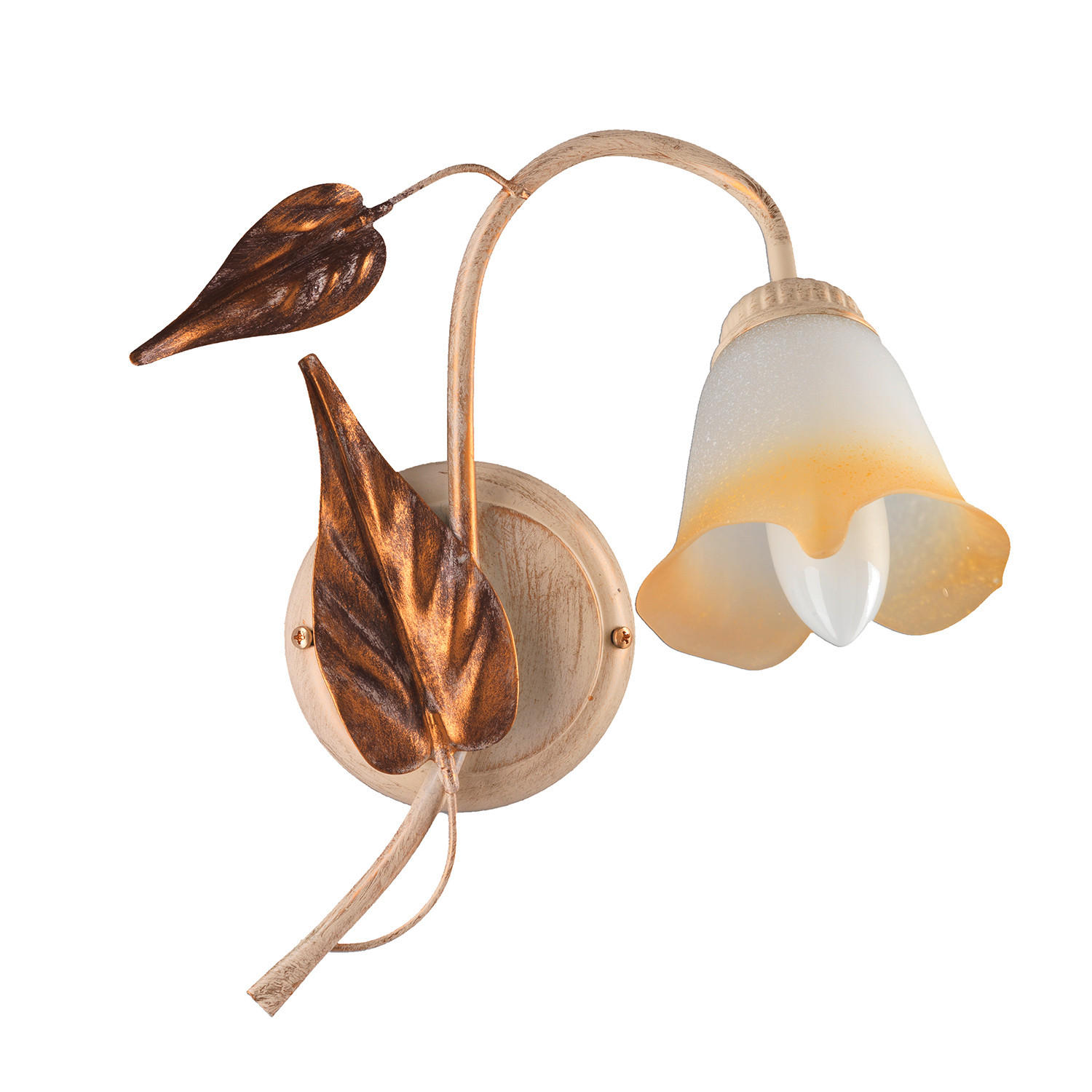 WANDLEUCHTE 30/30/35 cm   - Beige/Weiß, ROMANTIK / LANDHAUS, Glas/Metall (30/30/35cm)