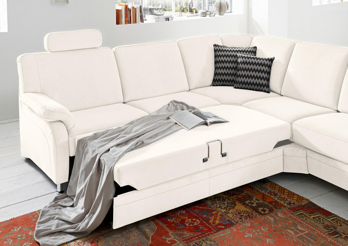 ECKSOFA in Flachgewebe Naturfarben  - Alufarben/Naturfarben, Konventionell, Textil/Metall (269/287cm) - Beldomo System