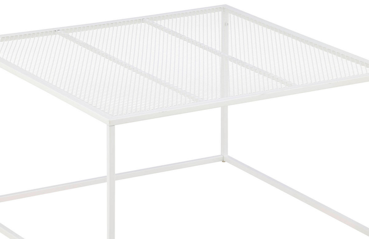COUCHTISCH 80/80/45 cm quadratisch Weiß  - Weiß, Design, Metall (80/80/45cm) - Livetastic