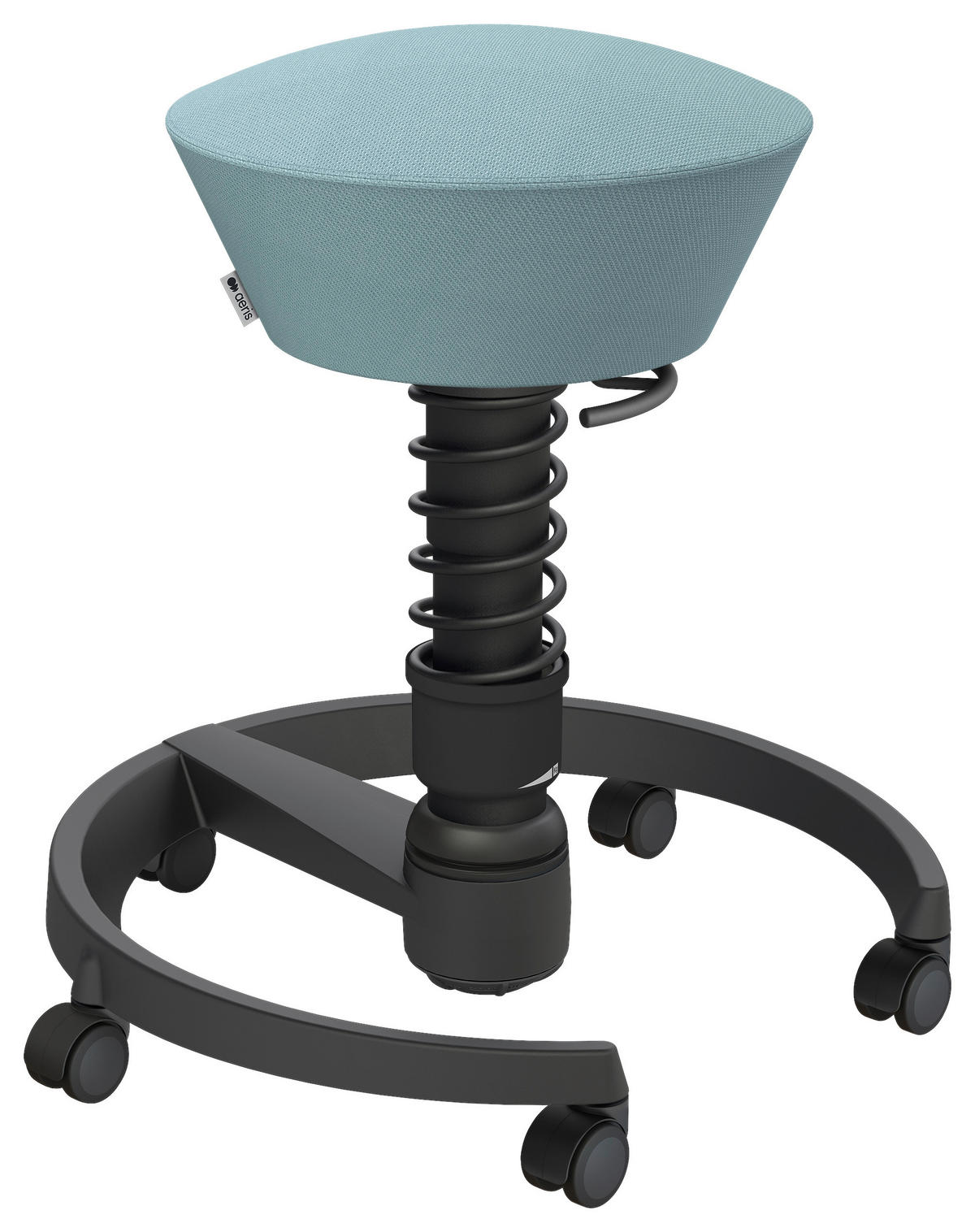 BÜROHOCKER Wollmischung Schwarz, Pastellblau  - Pastellblau/Schwarz, Basics, Kunststoff/Textil (59/45-66/59cm) - Aeris