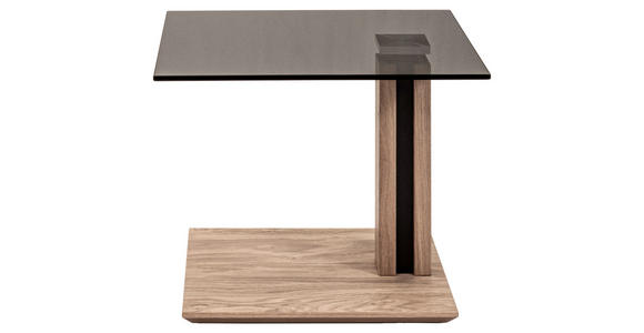 BEISTELLTISCH in Holz, Metall, Glas 55/47/47-65 cm  - Wildeiche/Grau, Design, Glas/Holz (55/47/47-65cm) - Venda