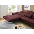 ECKSOFA in Echtleder Brombeere  - Brombeere/Schwarz, Design, Leder/Metall (193/332cm) - Dieter Knoll