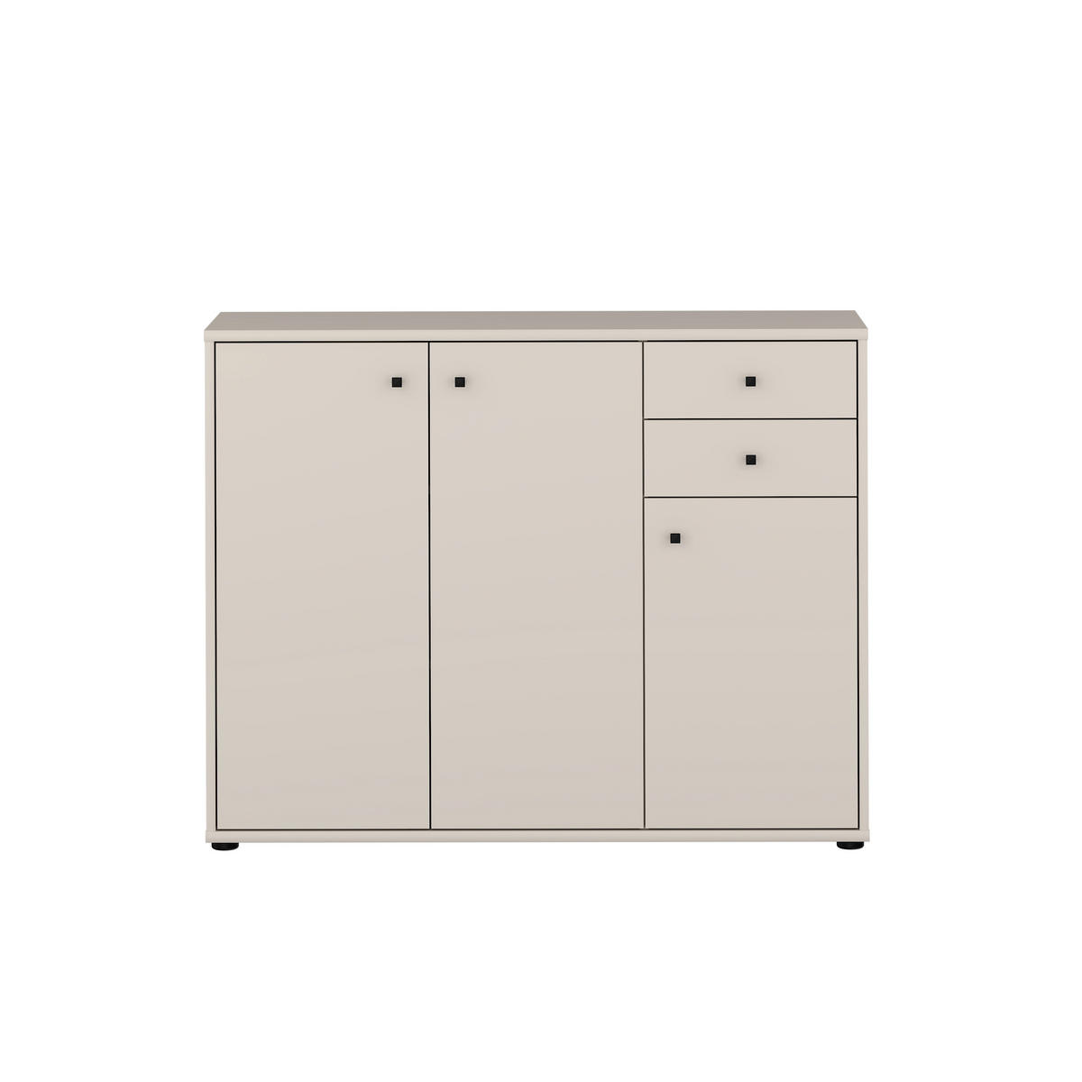 KOMMODE , 108,8/85,5/34,8 cm, 2 Schublade(n)  - Sandfarben/Schwarz, Design, Holzwerkstoff/Kunststoff (108,8/85,5/34,8cm)