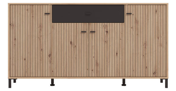 SIDEBOARD in 170/90/40 cm - Schwarz/Eiche Artisan, Basics, Holzwerkstoff/Kunststoff (170/90/40cm) - Carryhome