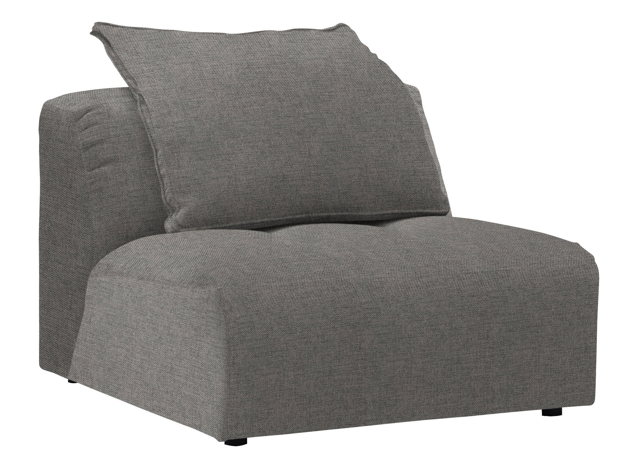 SESSEL in Flachgewebe Hellgrau  - Hellgrau/Schwarz, MODERN, Kunststoff/Textil (98/77/108cm) - Stylife