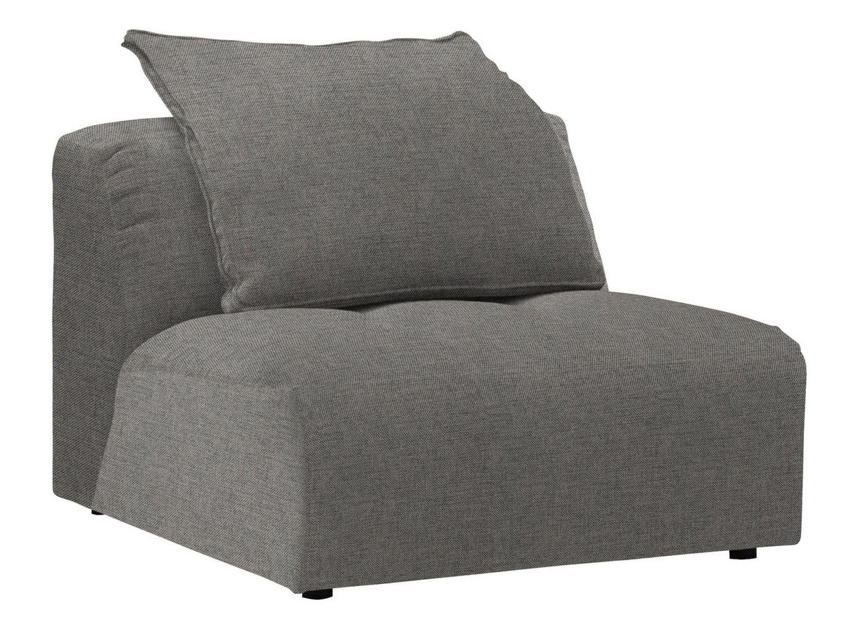 SESSEL in Flachgewebe Hellgrau  - Hellgrau/Schwarz, MODERN, Kunststoff/Textil (98/77/108cm) - Stylife