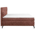 BOXSPRINGBETT 180/200 cm,  in Rotbraun, Topper, H2 + H2 = mittel  - Rotbraun/Schwarz, Design, Textil/Metall (180/200cm) - Esposa