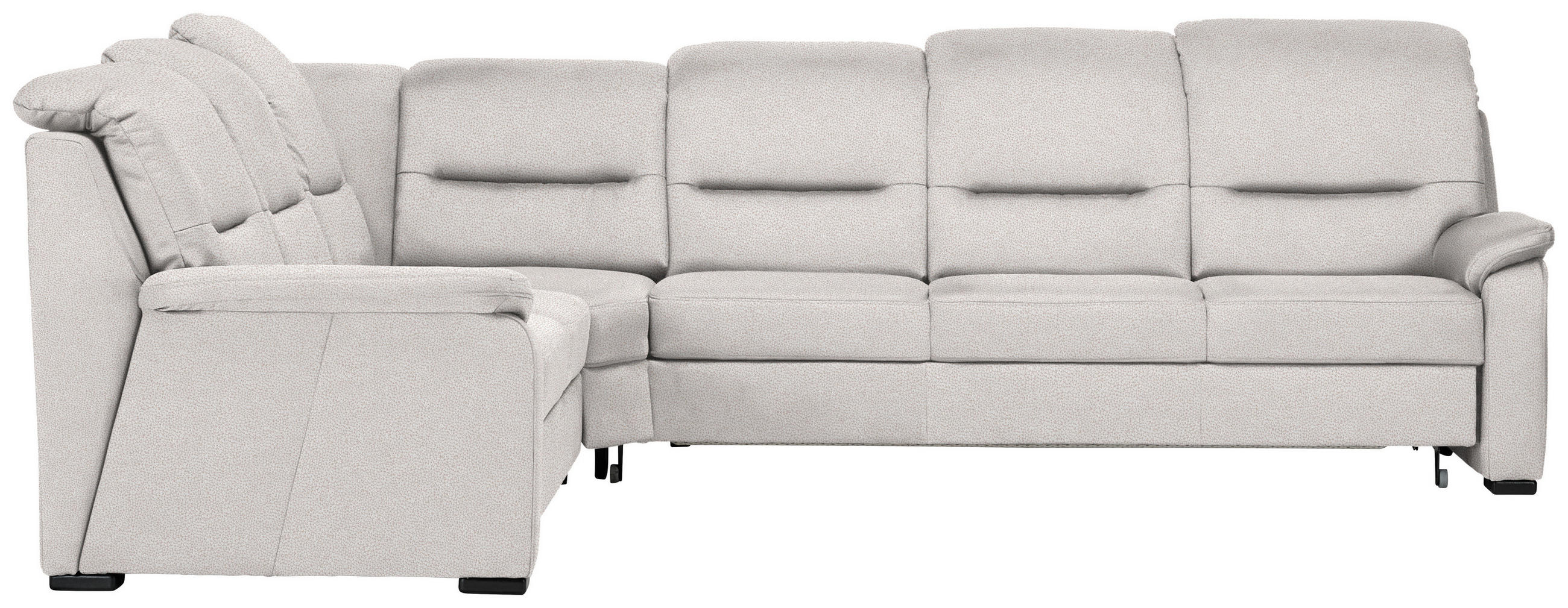 ECKSOFA in Mikrofaser Hellgrau  245/303 cm  - Hellgrau/Schwarz, KONVENTIONELL, Holz/Textil (245/303cm) - Beldomo Comfort
