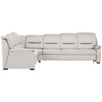 ECKSOFA in Mikrofaser Hellgrau  - Hellgrau/Schwarz, Konventionell, Holz/Textil (245/303cm) - Beldomo Comfort