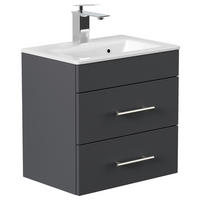 BADEZIMMER  in 50 cm  - Silberfarben/Graphitfarben, MODERN, Keramik/Holzwerkstoff (50cm) - MID.YOU