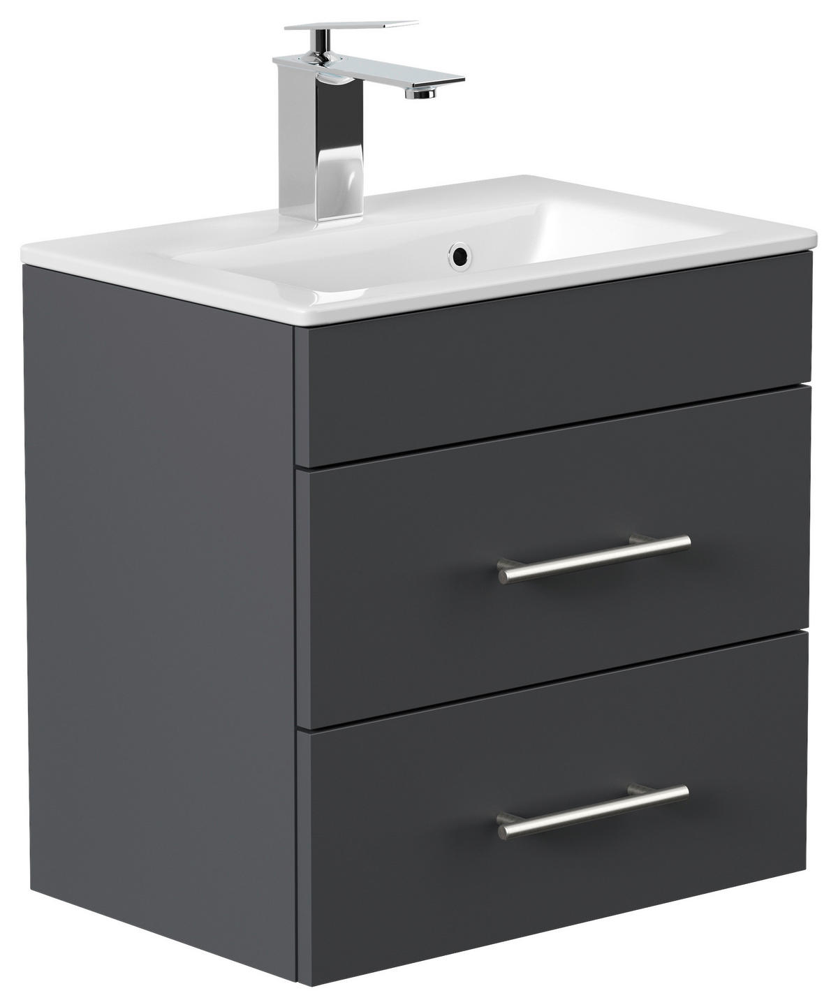 BADEZIMMER  in 50 cm  - Silberfarben/Graphitfarben, MODERN, Keramik/Holzwerkstoff (50cm) - MID.YOU