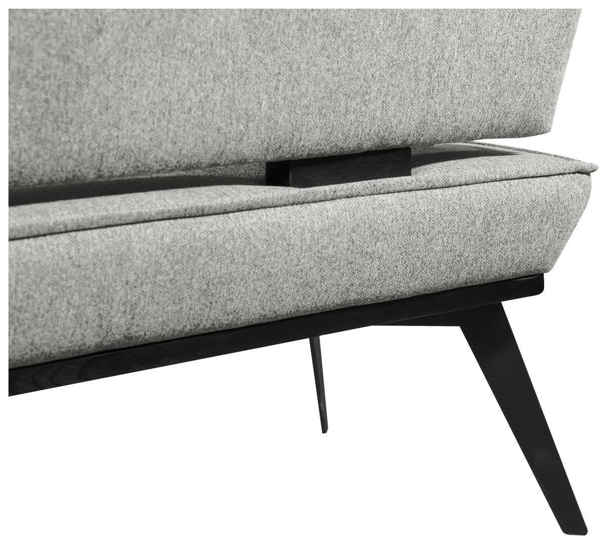 ECKBANK 235/165 cm Webstoff Schwarz, Hellgrau Buche massiv   - Hellgrau/Schwarz, Basics, Holz/Textil (235/165cm) - Carryhome